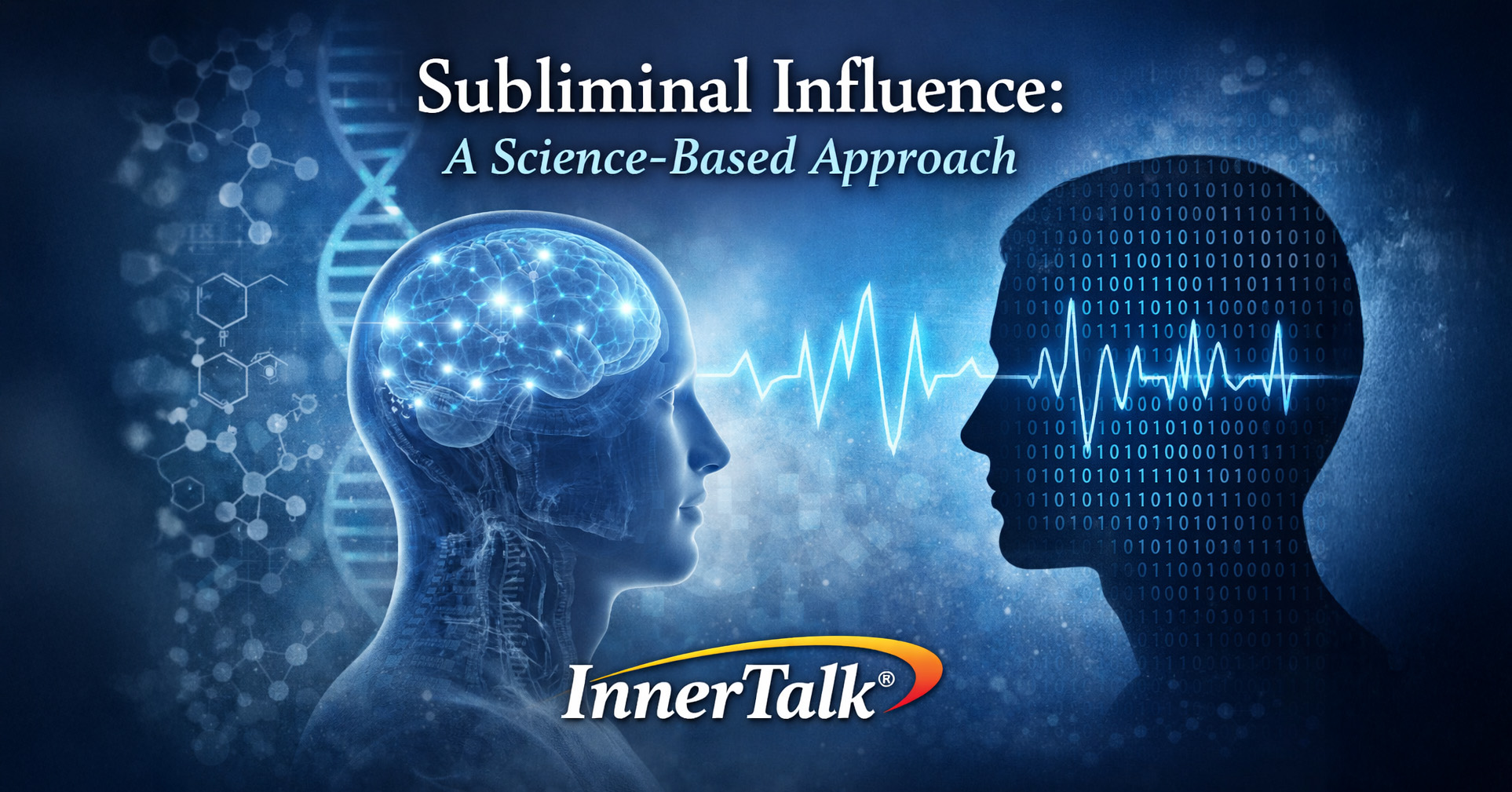 Illustration representing a science-based approach to subliminal influence and neural processing